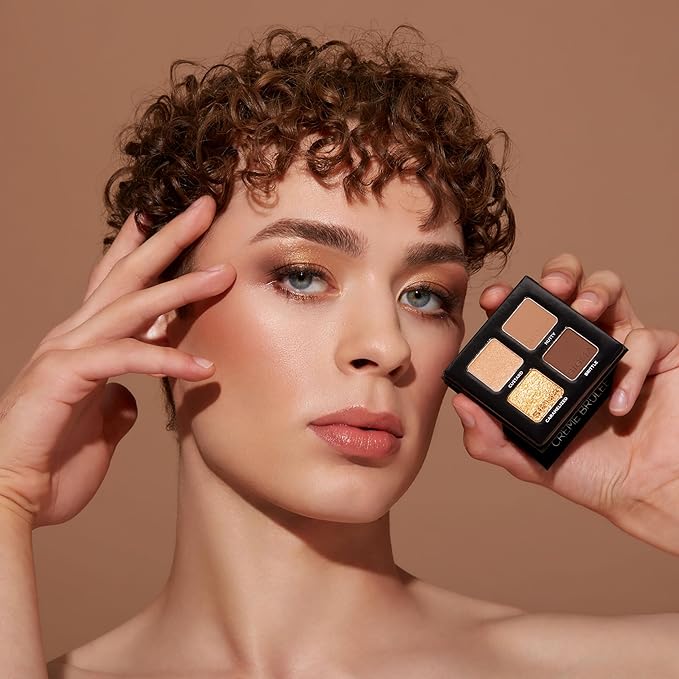 Sigma Beauty Quad Eyeshadow Palette – Makeup Eyeshadow Quad with a Buttery Soft Formula and Buildable, Blendable Shades for a Flawless Eye Look, Designed for All Day Wear (Crème Brûlée)