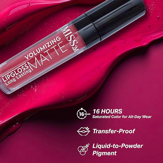 16-Hour Volumizing Matte Liquid Lipstick with Non-Drying, Waterproof Matte Liquid Lip Color: 124 Chestnut Kiss, 0.14 Fl Oz