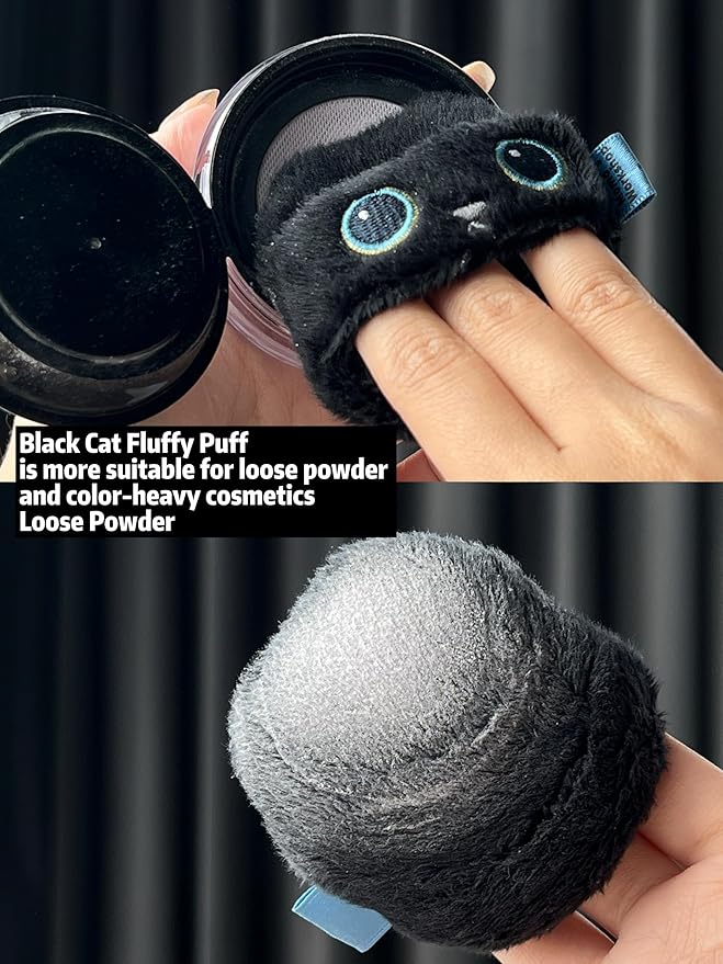 Face Fluffy Powder Puff,Soft Plush Setting Powder Puff, Large Velour Makeup Puff for Loose Or Pressed Powders,Round Cosmetic Puff, Beauty Makeup Tool,1pcs