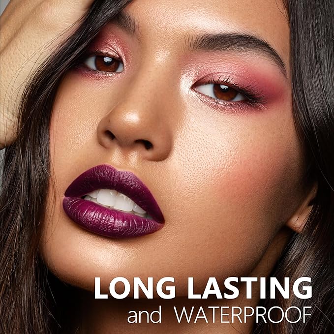 Nude Berry Dark Red Lipstick 3Pc Long Lasting Lipsticks for Women Pigmented Smudgeproof Transferproof Vegan Cruelty Free Lip Color, A61/66/48