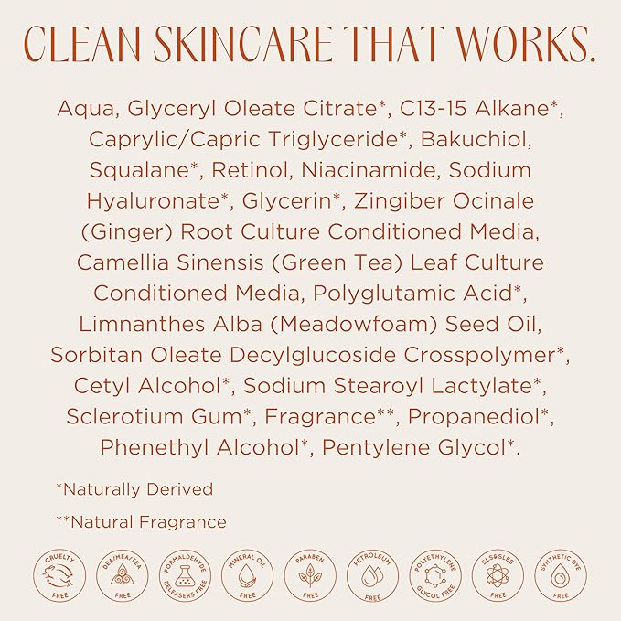 InstaNatural Retinol Serum for Face with 2.5% Retinol, Bakuchiol, Hyaluronic Acid & Squalane | Smoothing Serum for Even-Toned, Youthful-Looking Skin - 1 Fl Oz