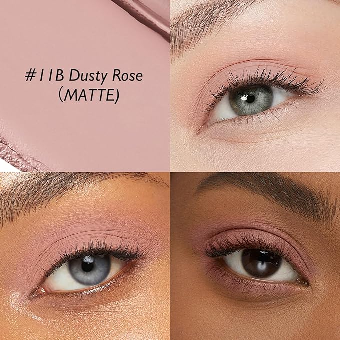 Cream Matte Eyeshadow Stick, Dusty Rose Eye Shadow Waterproof Eyeliner Brightener Pencil Crayon Long-Lasting Eye Highlighter Makeup for Women Easy to Use High Pigmented