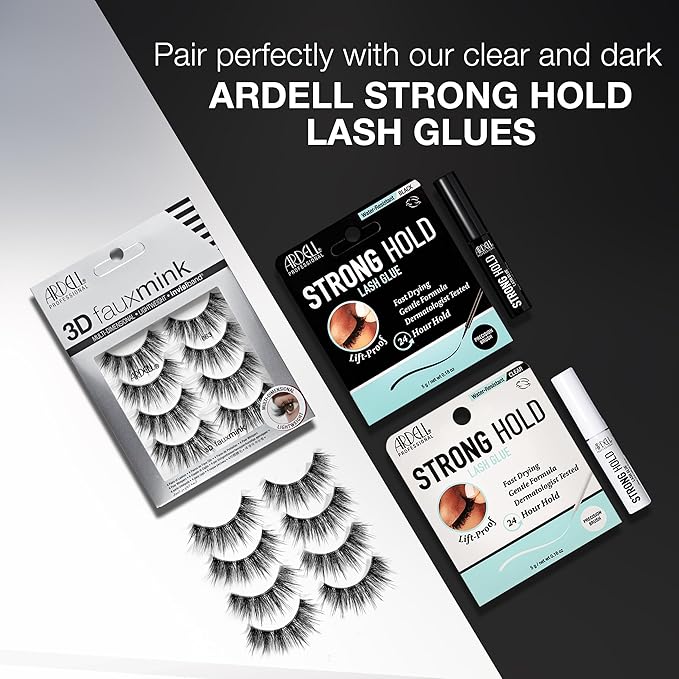 Ardell 3D Faux Mink Lashes 863 - Multi-Dimensional False Eyelashes Natural Look Strip Wispy Lashes, 4 Pairs
