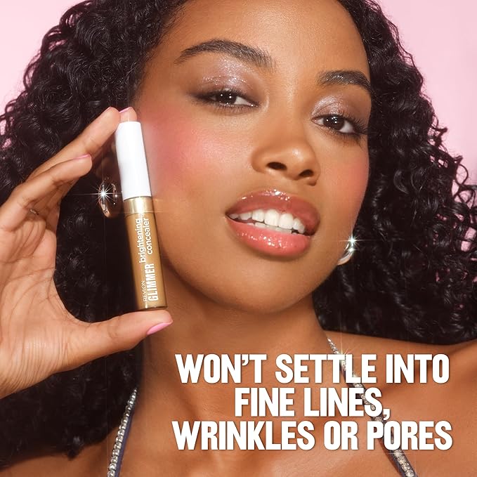 Revlon Glimmer Correcting Concealer, Liquid Under Eye Makeup, Made with Caffeine, Vitamin C, & Stevioside, 115 Yellow, 0.3 fl oz