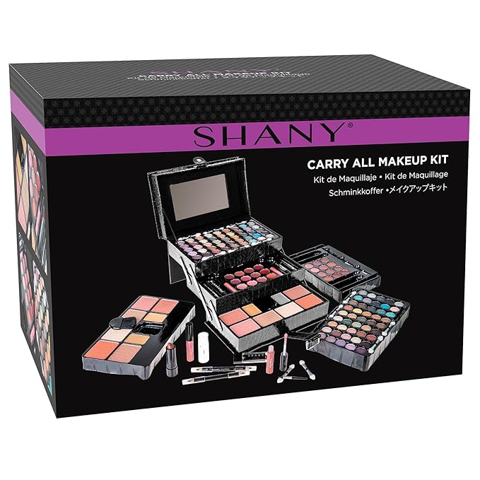 SHANY All In One Makeup Kit (Eyeshadow, Blushes, Powder, Lipstick & More) Holiday Exclusive - BLACK , 72 Piece Set