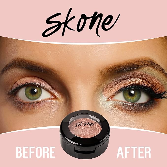 Skone Cosmetics Gems Eye Shadow, Highly Pigmented, Longwear Eye Makeup, Single Eyeshadow with Pro Shimmery Finish - Ultra-Blendable, Slightly Shimmer Shades - Gold Eyeshadow - Champagne