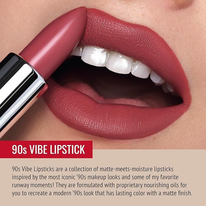 Runway Rogue ‘Work the Crowd’ Matte Soft Berry Nude 90s Vibe Lipstick Bundle with ‘Get the Look’ Garnet Maroon Designer Liner Lip Liner Pencil and Sharpener