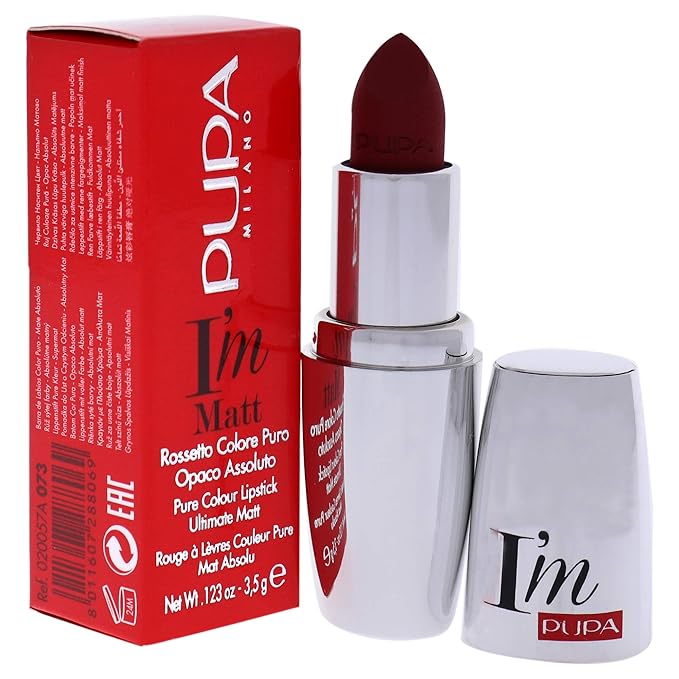 I Am Matte Pure Colour Lipstick - 073 Irresistible Burgundy by Pupa Milano for Women - 0.123 oz Lipstick