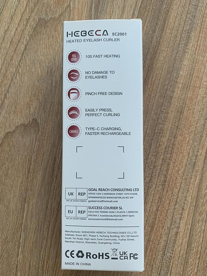 Heated Eyelash Curlers, Electric Lash Curler with Innovative Heating Silicone Pad for Lifted Lashes 24 Hours,Quick Rechargeable 600mAh Battery EC2001 (Violet)