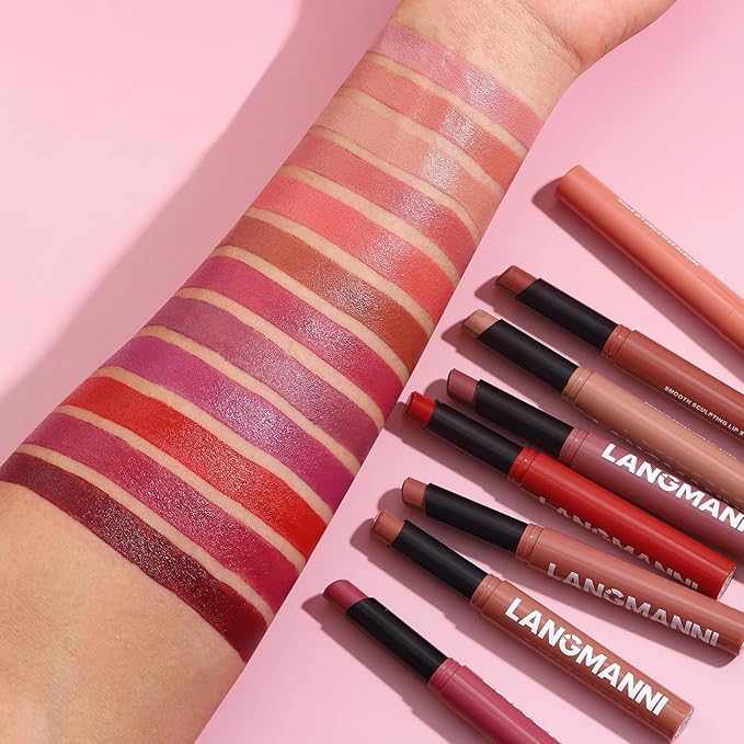 Jolilab 2Pcs Velvet Matte Lipstick Nude Matte Soft Dark Color Stick High Pigmented Long-Lasting Waterproof Lip Stick Lip Balm Beauty Cosmetics Gift for Girls and Women（09#+10#