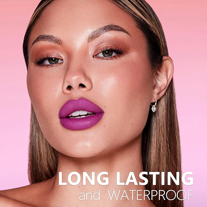 Purple Lipstick Long Lasting Lipsticks for Women Pigmented Smudgeproof Transferproof Vegan Cruelty Free Lip Makeup, A45 Dark Era