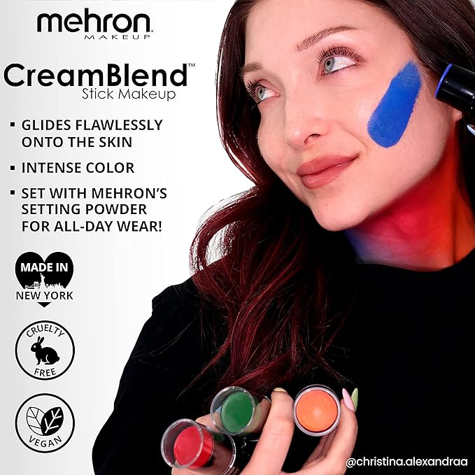 Mehron Makeup CreamBlend Stick | Face Paint, Body Paint, & Foundation Cream Makeup | Perfect for Halloween (.75 oz) (ORANGE)