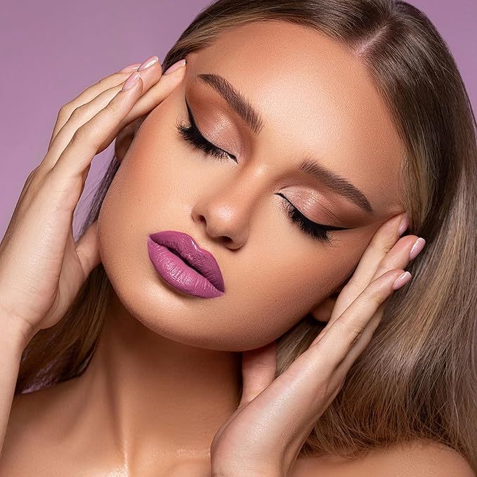 Purple Pink Lipstick Matte for Women Super Stay Long Lasting Lipstick Smudge Proof No Transfer Liquid Lipsticks Cruelty Free Lip Makeup, DM21 Pearl purple