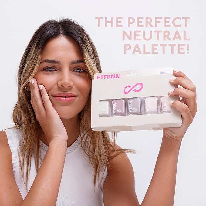 Eternal Pastel Nail Polish Set for Women (CLASSIC ME) - Nude Nail Polish Set for Girls - Lasting & Quick Dry Pink Nail Polish Kit for Home DIY Manicure & Pedicure - Made in USA, 13.5mL (Set of 5)