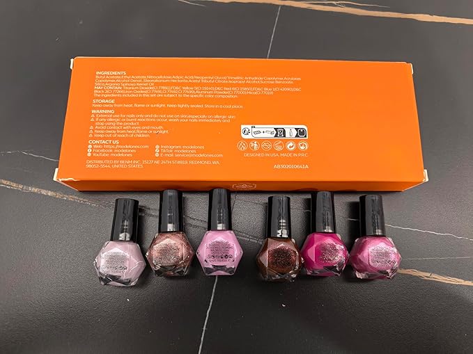 modelones Pink Nail Polish Set, Red Cat Eye 6 Colors Quick Dry Mini Finger Long Lasting Fast Drying DIY Manicure Kit Nail Art Home Salon Valentine's Day Gifts for Women Girl