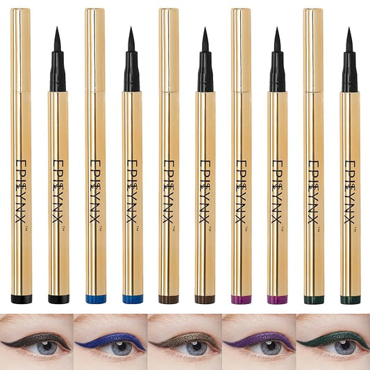 EPILYNX Waterproof Eyeliner - Smudge-Proof Liquid Eyeliner Pen with Precision Tip for Smooth, Long-Lasting Application - Vegan, Hypoallergenic & Gluten-Free Eye Liner - 5 Shades 2mL each Gift Set