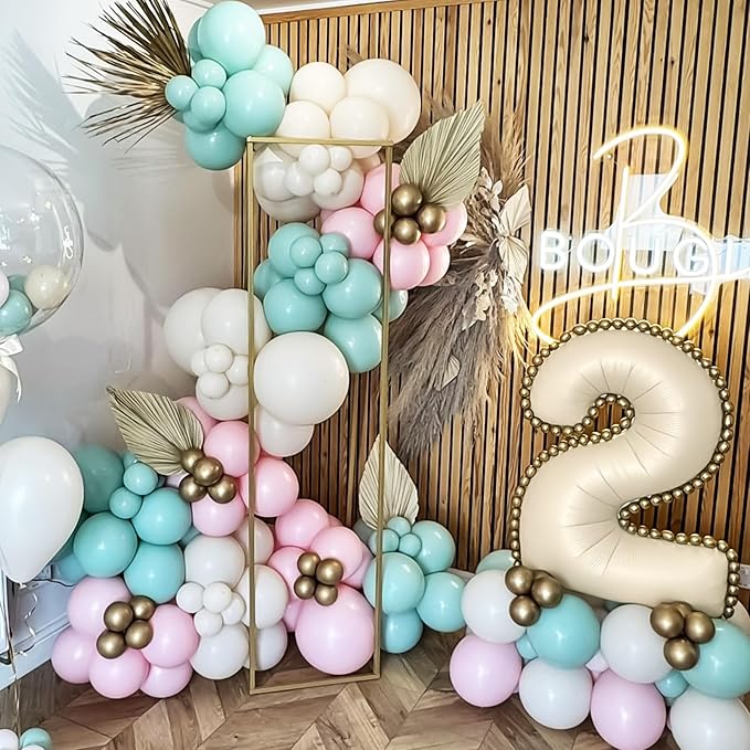 40 Inch Balloon Number 2 Beige, Large Foil Cream Number Balloons Set 0-9 for Men Women, Self Inflating Digital 2 Helium Balloons for Boys Girls 2nd Birthday Anniversary Baby Shower Party Decorations
