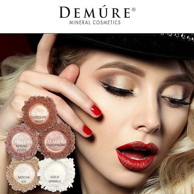 Demure Mineral Make Up (Mocha Ice) Eye Shadow, Shimmer Eyeshadow, Loose Powder, Glitter Eyeshadow, Eye Makeup, Professional Makeup