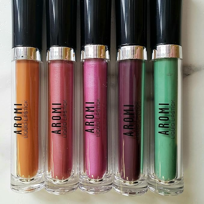 Aromi Berry Fuchsia Metallic Liquid Lipstick | Magenta Mauve Lip Color with Shimmery Finish, Vegan, Cruelty-free, Long-Lasting, Smudge Proof, Handmade (Opal Rose)