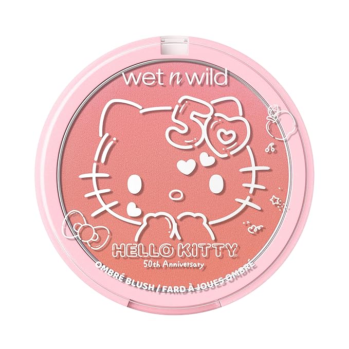 wet n wild Hello Kitty Ombre Blush, Buildable, Blendable Customizable Color, New Gradient Formula, Cruelty-Free & Vegan - Cotton Candy