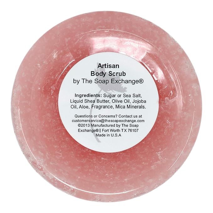 The Soap Exchange Sugar Body Scrub - Cherry Bomb Scent - Hand Crafted 16 fl oz / 480 ml Natural Artisan Skin Care, Shea Butter, Exfoliate, Moisturize, & Protect. Made in the USA.