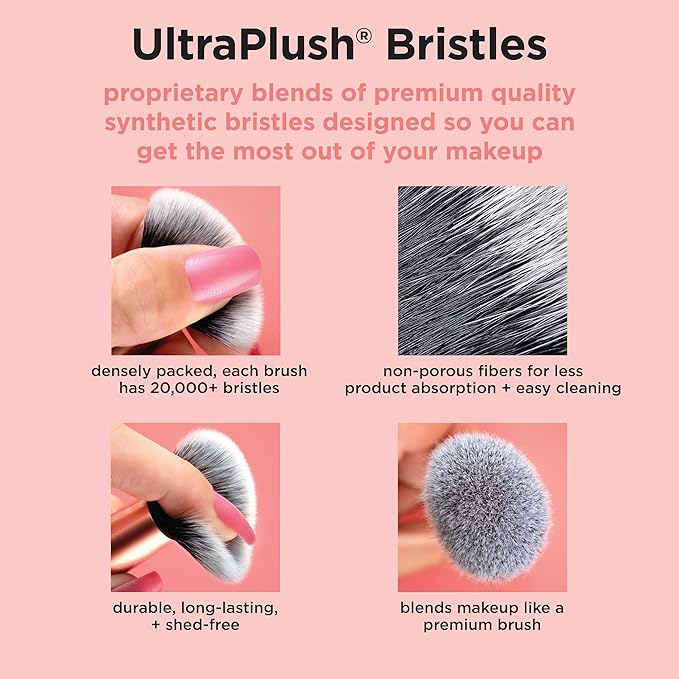 Real Techniques Bubble Blending Makeup Brush, Multipurpose Foundation Brush For Liquid, Cream, & Powder Products, Unique Round Brush Head, Synthetic Bristles, Vegan & Cruelty Free, 1 Count