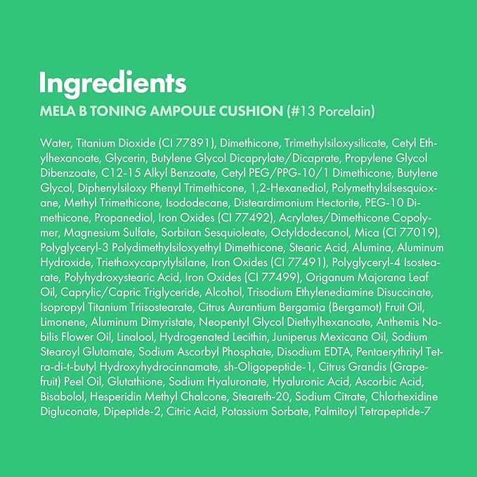 Easydew Mela B Toning Ampoule Cushion Refill - 3-in-1 Age-Defying Sun Shield Full Coverage Cushion Foundation with Niacinamide & Hyaluron-Vital C - Face Makeup Korean Skin Care 0.45 oz (#13 Porcelain)