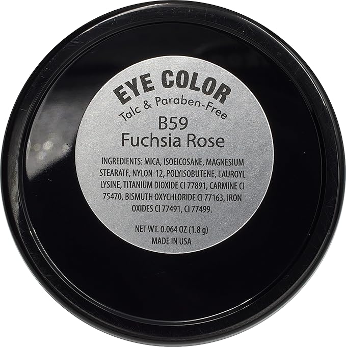 Fuchsia Rose Deep Pink Red Shimmer Opaque Pressed Powder Single Vegan Eyeshadow; Talc, Paraben & Cruelty Free