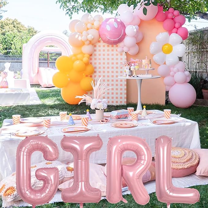40 Inch Pastel Pink Letter Balloon, Giant Alphabet M Foil Balloons Baby Pink, Self Inflating Balloon Pearl Pink Letters M, Mylar Letter Customize Balloons for Girl Birthday Party Decorations Supplies