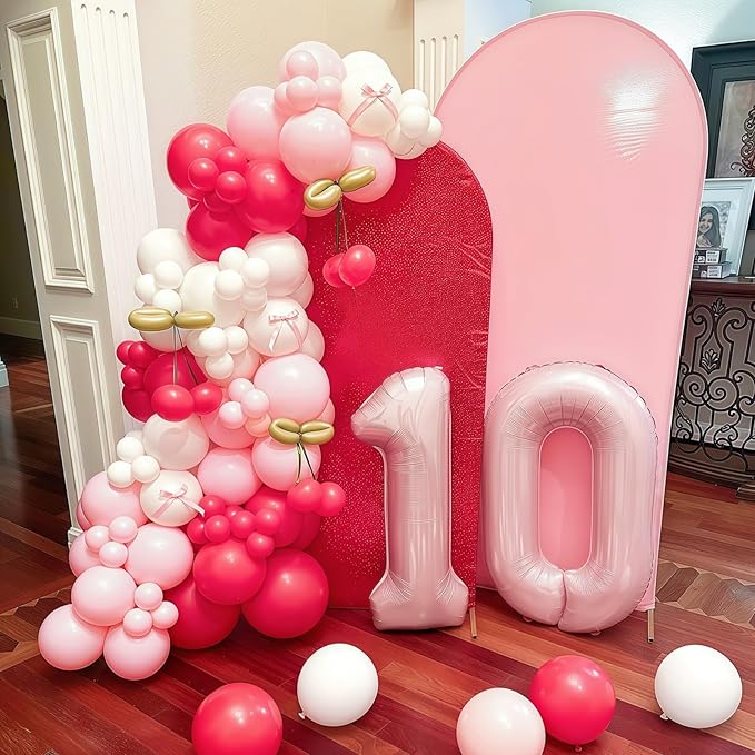 40 Inch 2 Balloon Number, Large Dusty Baby Pink Foil Number 2 Balloons Birthday Party Decor, Light Blush Matte Pink Mylar Helium Self Inflating Two Balloon for Girl 2nd Birthday Baby Shower Decoration