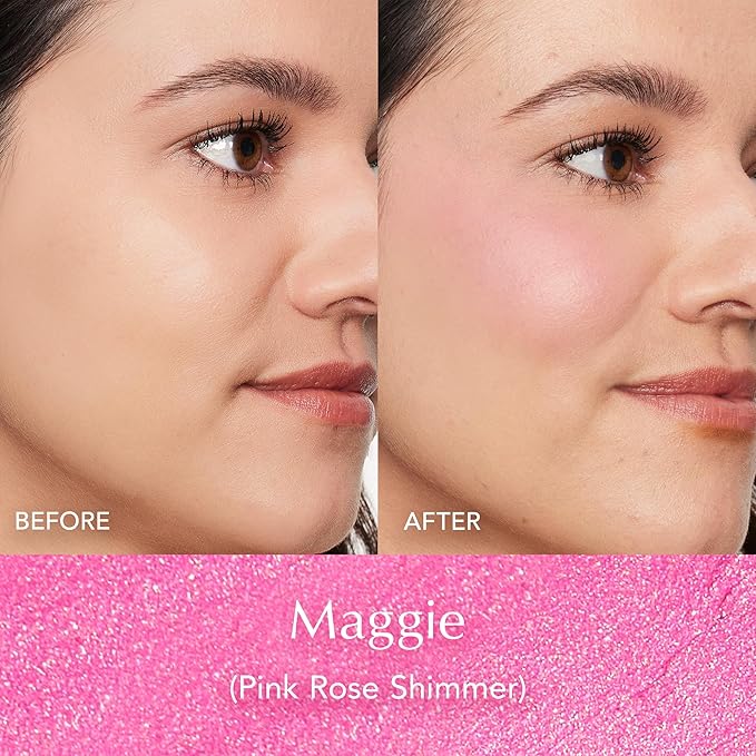 Thrive Causemetics Triple Threat Color Stick: Cream Blush Stick with Vitamin E, Evening Primrose Oil, Waterproof Smudge Proof Face Makeup Formula, Maggie (Rose Shimmer)