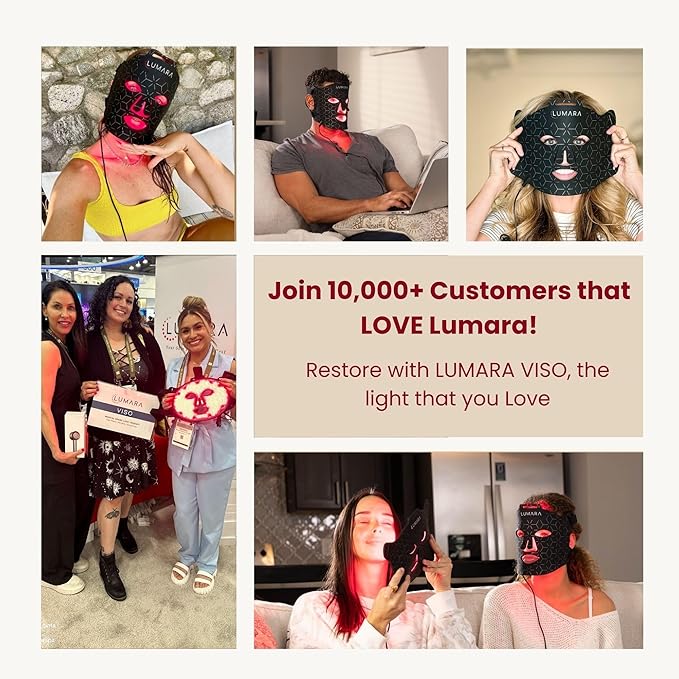 LUMARA VISO Red Light Therapy for Face - 470 LEDs with Uniform Coverage - Facial Skin Care Device for Skin Rejuvenation