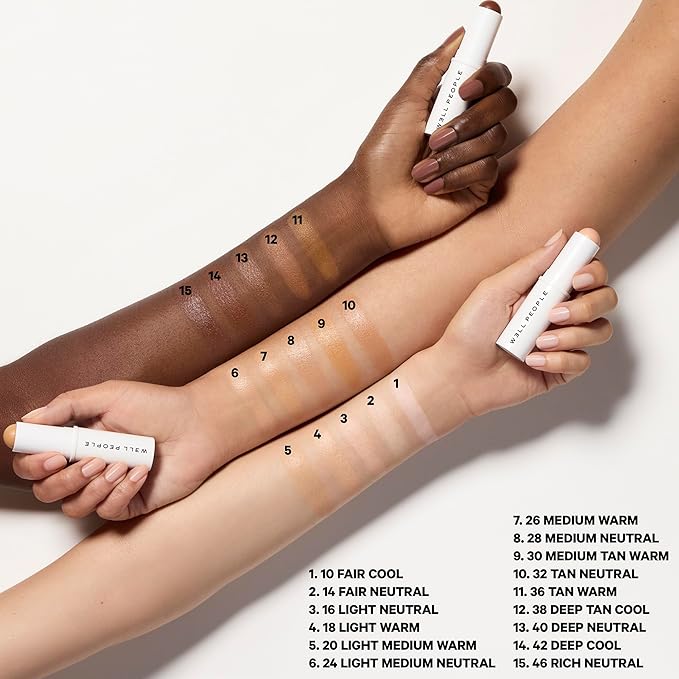 Well People Supernatural Complexion Stick Foundation + Concealer, Buildable, Light-to-Medium Coverage, Soft Matte Finish, Lightweight + Hydrating, Multi-Use, Vegan & Cruelty-Free, 18 Light Warm