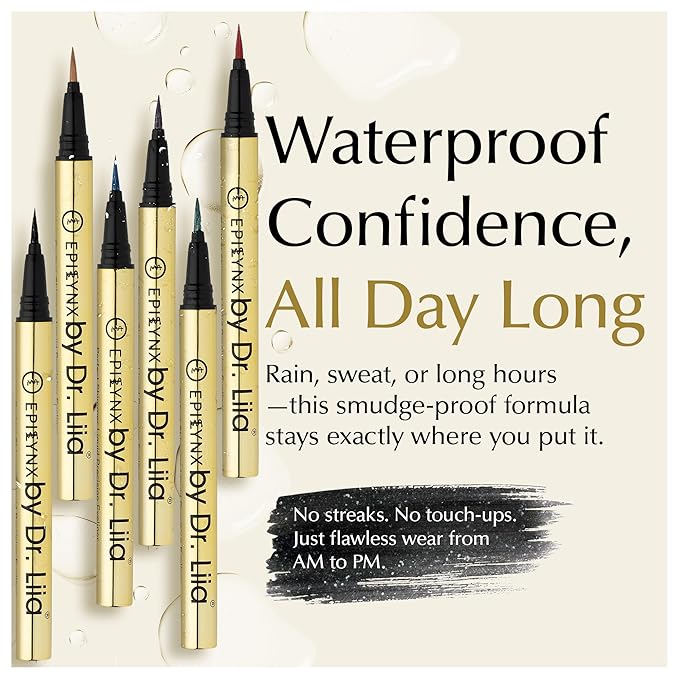EPILYNX Waterproof Eyeliner - Smudge-Proof Liquid Eyeliner Pen with Precision Tip for Smooth, Long-Lasting Application - Vegan, Hypoallergenic & Gluten-Free Eye Liner - 6 Shades 2mL each Gift Set