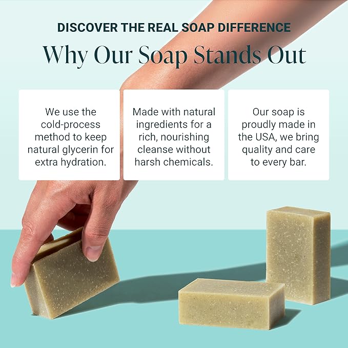 The Bubble Factory Handmade Soap, All Natural Soap for Women & Men, Hand, Bath & Body Natural Bar Soap, Vegan, Palm Oil Free, Made in USA with Shea Butter + Essential Oils, Pine Top, Single