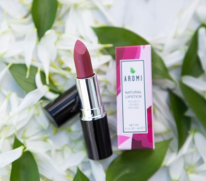 Aromi Natural Lipstick | Vegan Makeup, Cruelty-free Beauty, Dye-free Lipstick, Rosy Lip, Mother's Day Gift Idea (Rose Burgundy)