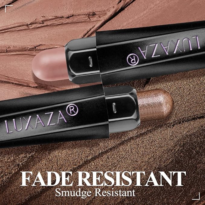 10PCS Eyeshadow Stick Set, Shimmer And Neutral Brown Metallic Eye Shadow sticks,Cream Eyeshadow Pencil Crayon with Smudge-proof & Waterproof,Eye Brightener Stick Makeup Sets