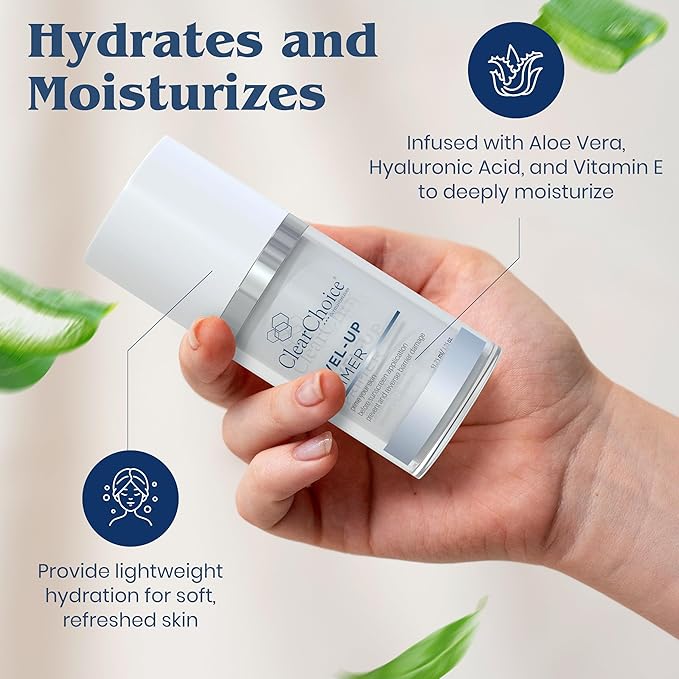 Clear Choice Level-Up Primer 1.7oz – Lightweight Face Primer with Antioxidants, Hydrates & Protects, Smooths Skin for Makeup Application, PABA-Free