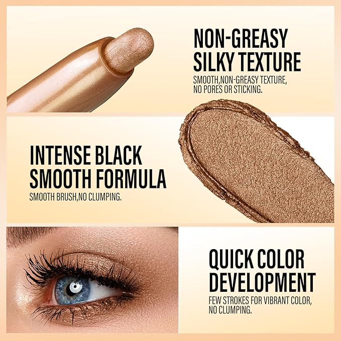 LANGMANNI Eyeshadow Stick,4 PCS Waterproof Multi-Color Eyeshadow Pen Set,Creamy Long-Lasting Eye Makeup Kit,Natural & Shimmer Shades Contour Stick,Gifts For Women (#1+7+22+23-4Colors)