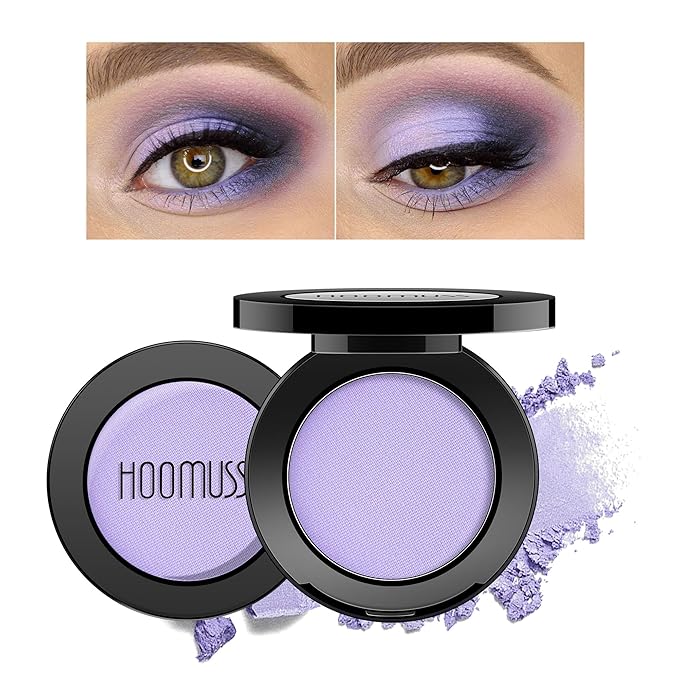 Single Purple Eyeshadow Matte Handmade Pressed Eyeshadow Powder Palette Long Lasting With No Creasing High Pigmented Intense Color Purple Eye Shadow (Lavender)