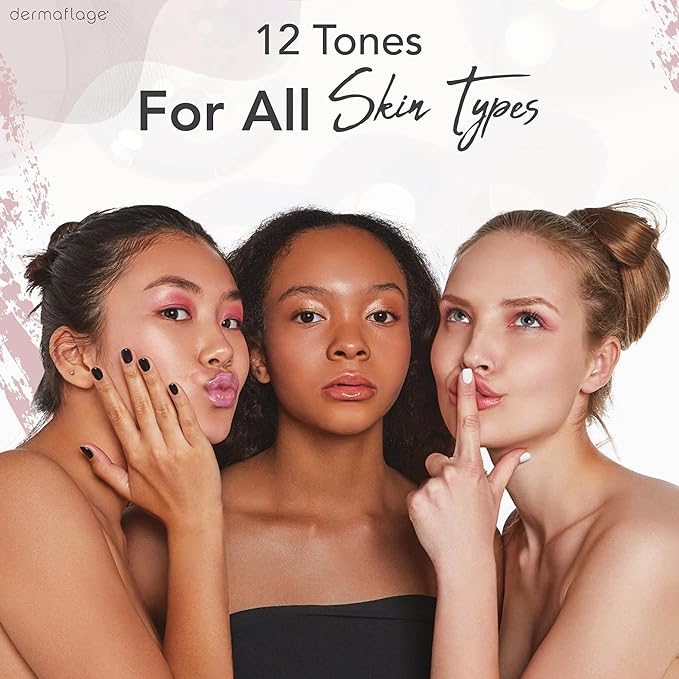 Full Coverage Concealer Palette, Waterproof Concealer Cream, 3 Colors + Brush, by Dermaflage