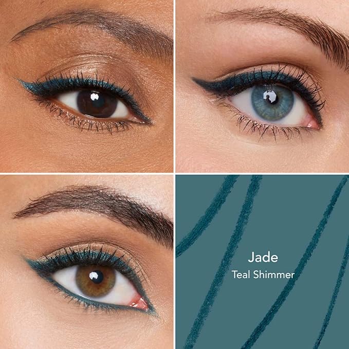 Thrive Causemetics Infinity Waterproof Eyeliner Pencil, Built In Sharpener & Smudge Tip, Long Lasting, Smudge Proof, Hyaluronic Acid & Shea Butter, Vegan & Cruelty Free, Jade (Teal Shimmer)