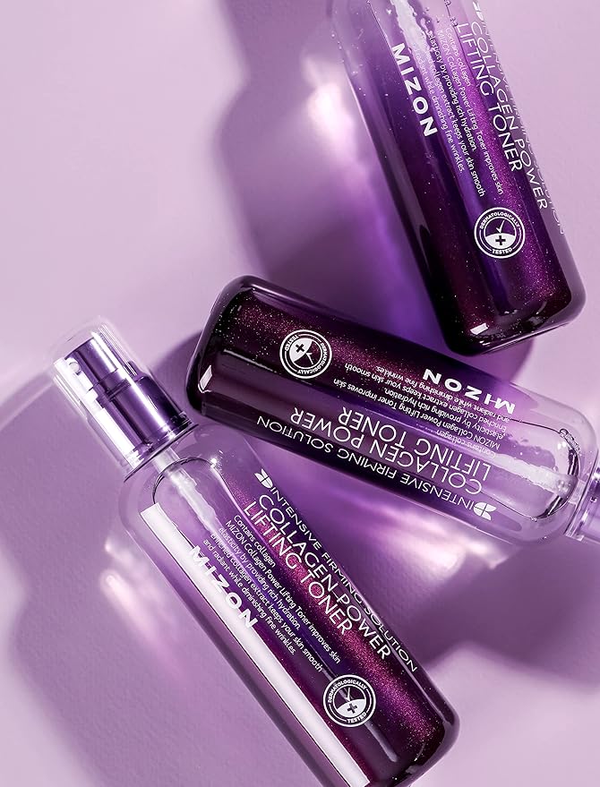 MIZON Collagen Power Lifting Toner Hydrolyzed Collagen with Adenosine Vitamin E Moisturizing Skin Booster for Dry Rough and Aging Skin (120ml 4.06 fl oz)