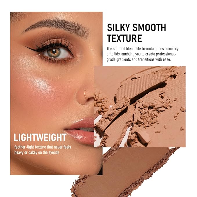 KYDA 2 Color Eyeshadow Palette, Taupe Brown and Matte Nude Eyeshadow Powder, Highly Pigment, Soft and Blendable Makeup for Daily Look -04