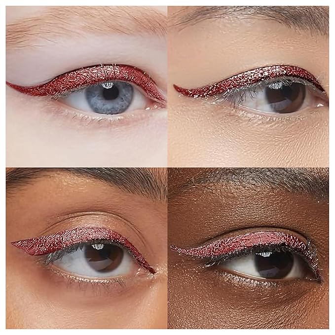 EPILYNX Waterproof Eyeliner - Smudge-Proof Liquid Eyeliner Pen with Precision Tip for Smooth, Long-Lasting Application - Vegan, Hypoallergenic & Gluten-Free Eye Liner - 2mL Shimmer Summer Red