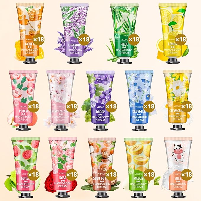 252 Pack Hand Cream Gifts Set for Women,Mini Moisturizing Hand Lotion Travel Size for Dry Cracked Hands,Bulk Hand Lotion for Birthday Gifts for Women, Bridesmaid Gifts, Thank You Gifts, Party Favors