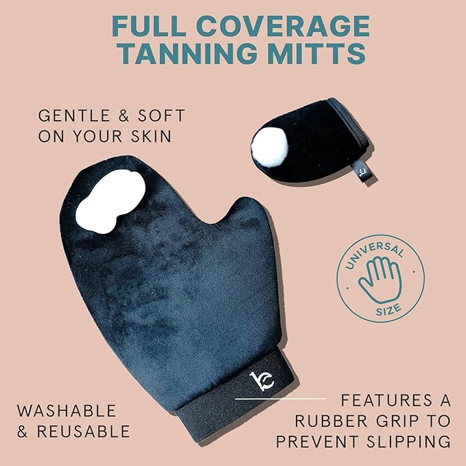 Tanning Lotion Self Tanner Kit - USA Made with Organic & Natural Ingredients, Self Tanning Lotion Face Tanner & Application Kit, Non Toxic Gradual Tan, Sunless Tan for Women & Men