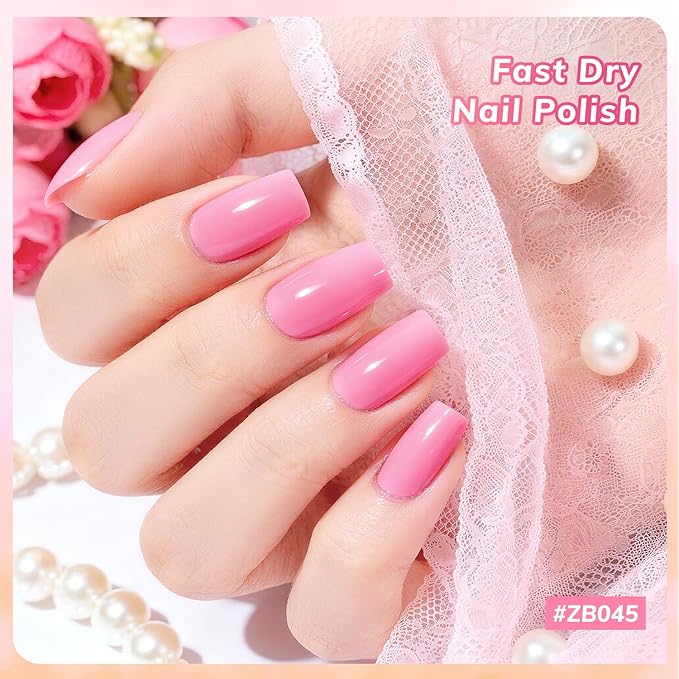 10ml 6 Colors Red Rose Pink Nail Polish Set Romantic Color Series Nail Polish Quick Dry Long Lasting Valentine's Day Gift for Her