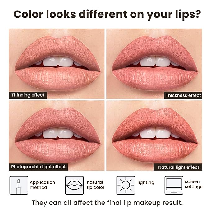 Peach Coral Liquid Lipstick - Long Lasting, Smudge Proof, Transfer Resistant Lip Color, Waterproof, Non-Transfer Formula (Eternal Embrace)