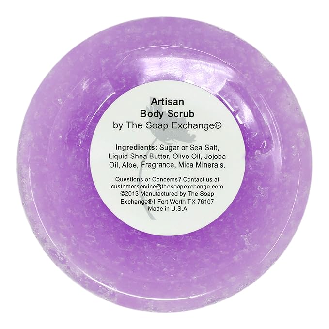 The Soap Exchange Sugar Body Scrub - Lavender Sage Scent - Hand Crafted 8 fl oz / 240 ml Natural Artisan Skin Care, Shea Butter, Exfoliate, Moisturize, & Protect. Made in the USA.